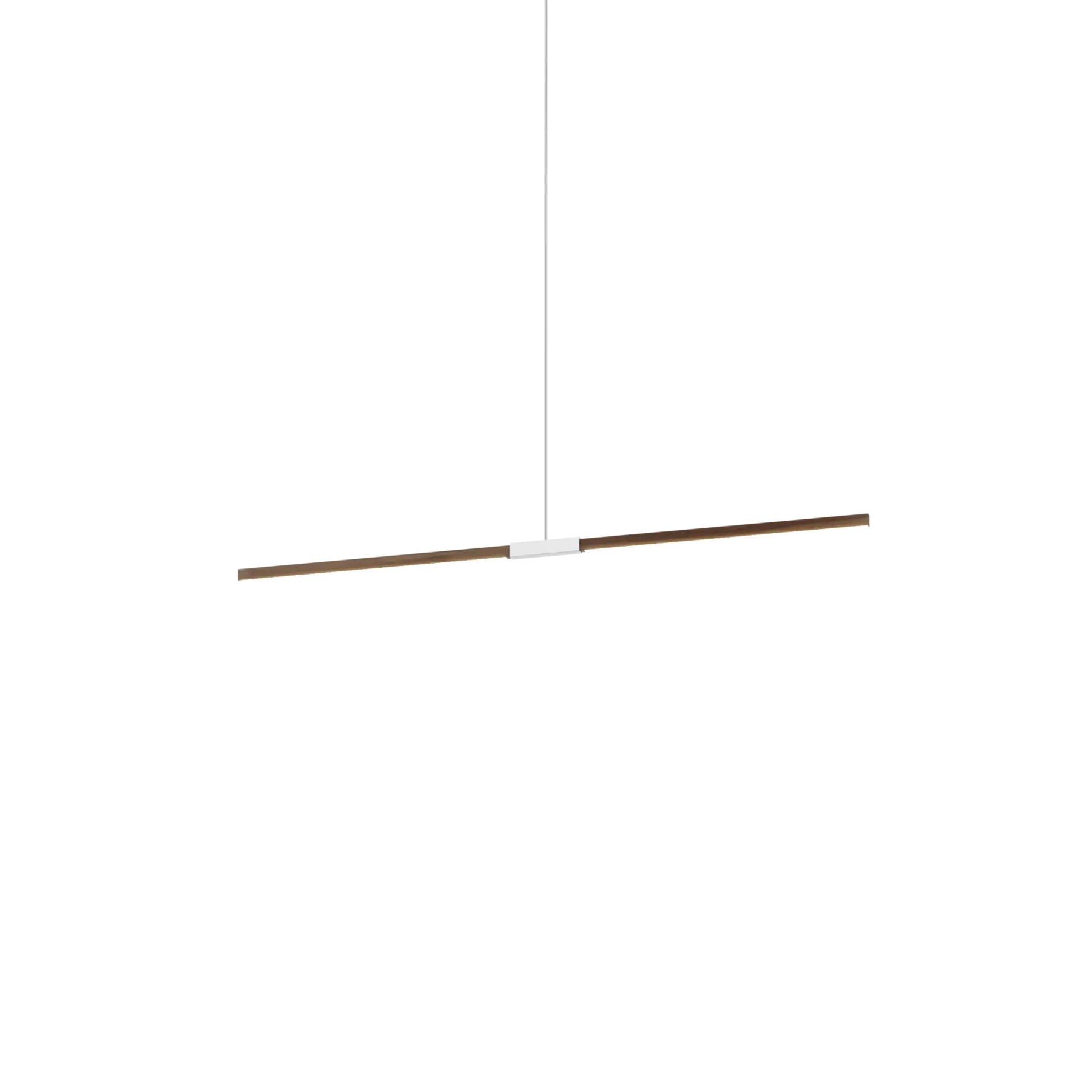 Image of a Stickbulb Linear Pendant lighting fixture. The modern fixture consists of sleek wooden beams with multiple integrated LED bulbs.