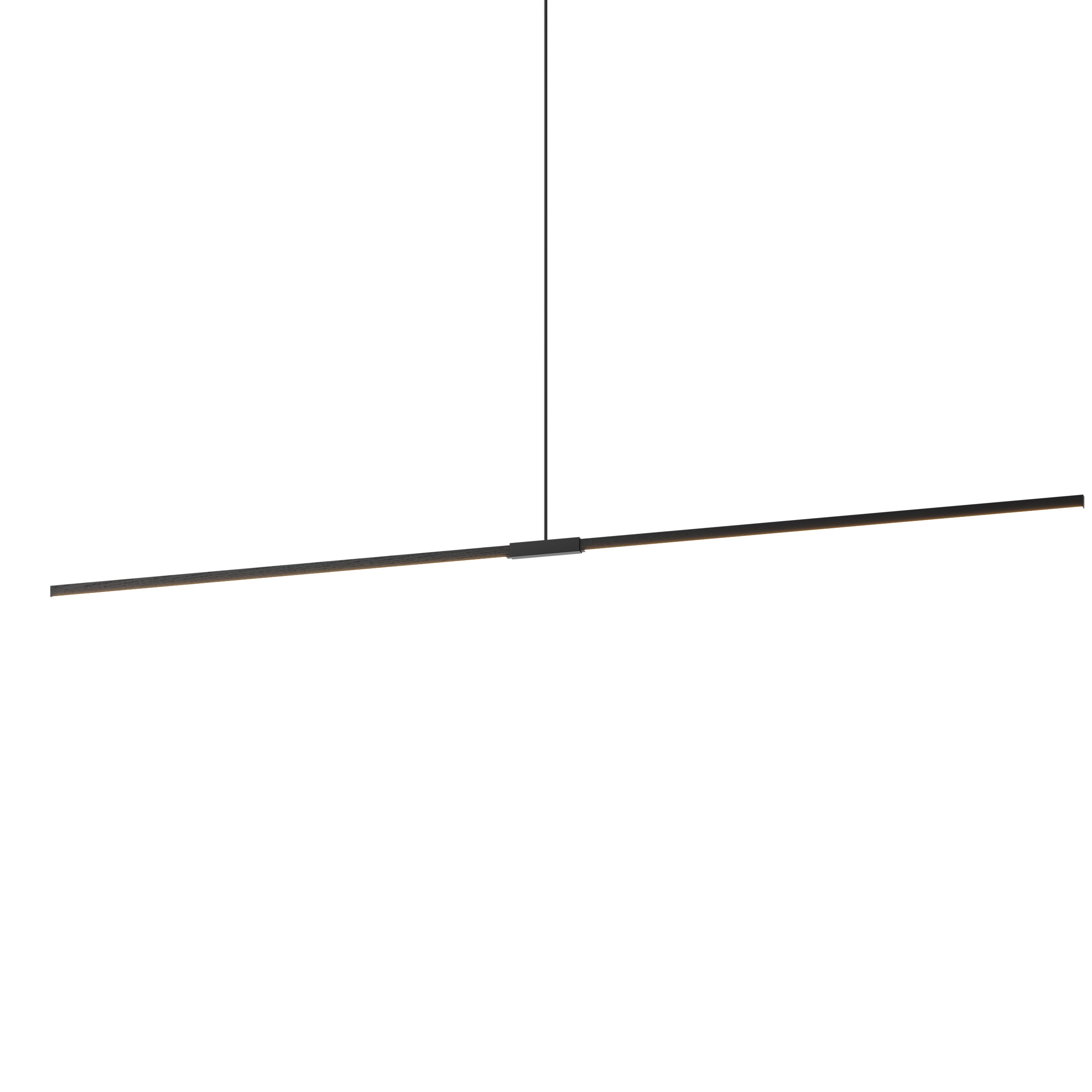 Image of a Stickbulb Linear Pendant lighting fixture. The modern fixture consists of sleek wooden beams with multiple integrated LED bulbs.